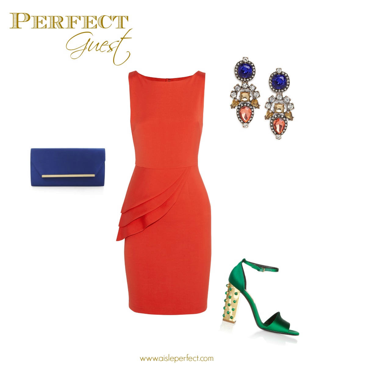 Wedding Guest | Orange and Blue Outfit ...