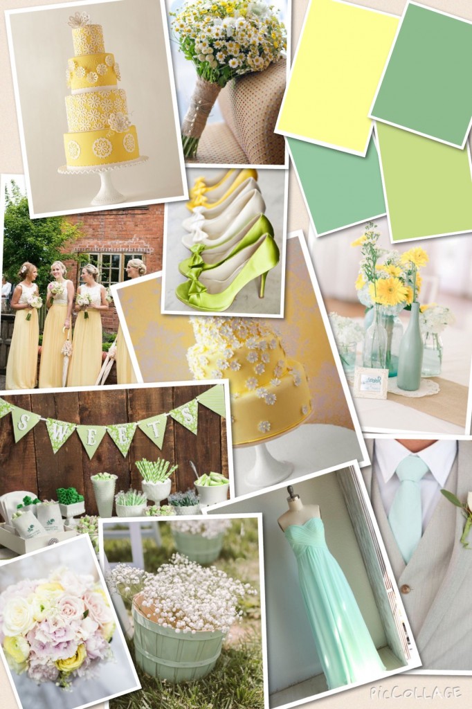 mint yellow and green wedding