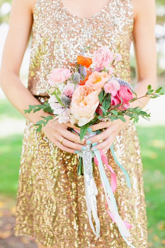 Gold Sequin Bridesmaid Dress