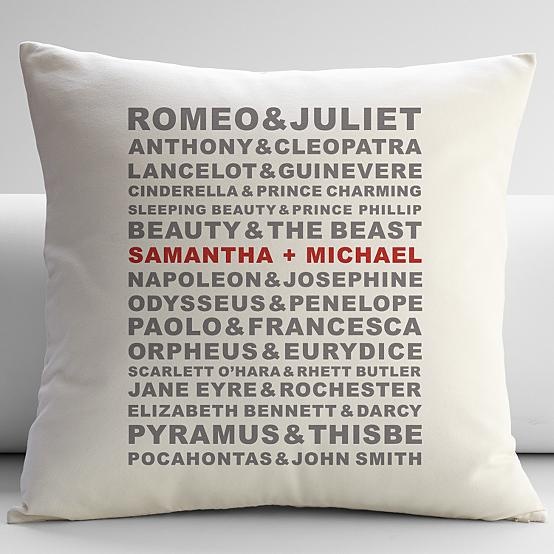 personalized famous couples pillow