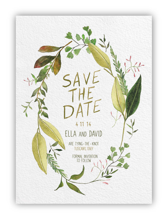 Greenery Themed Save the Date