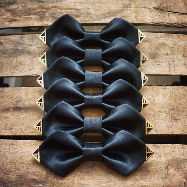 2015 wedding trends- Metal capped bowties by bowtie boutique