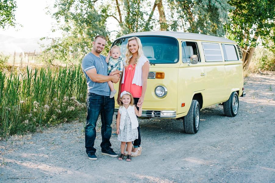 Colorful VW Bus Family Session 0