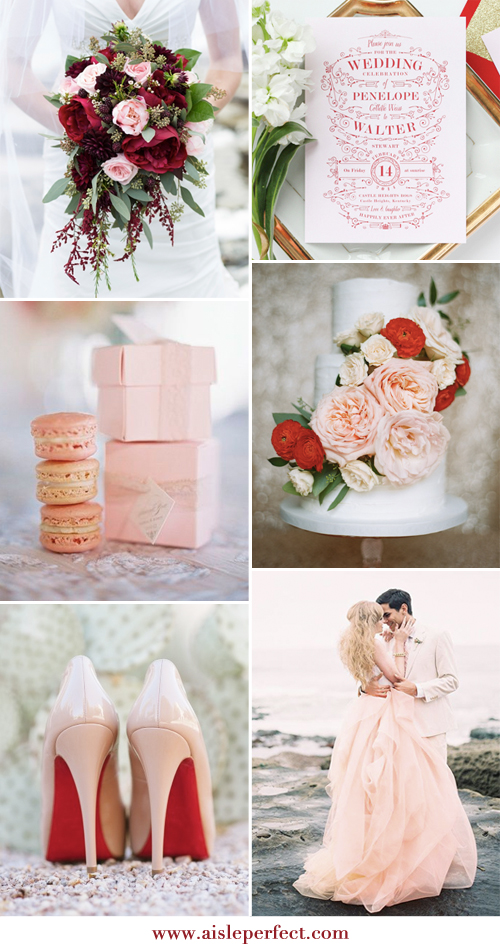 red and blush inspiration board