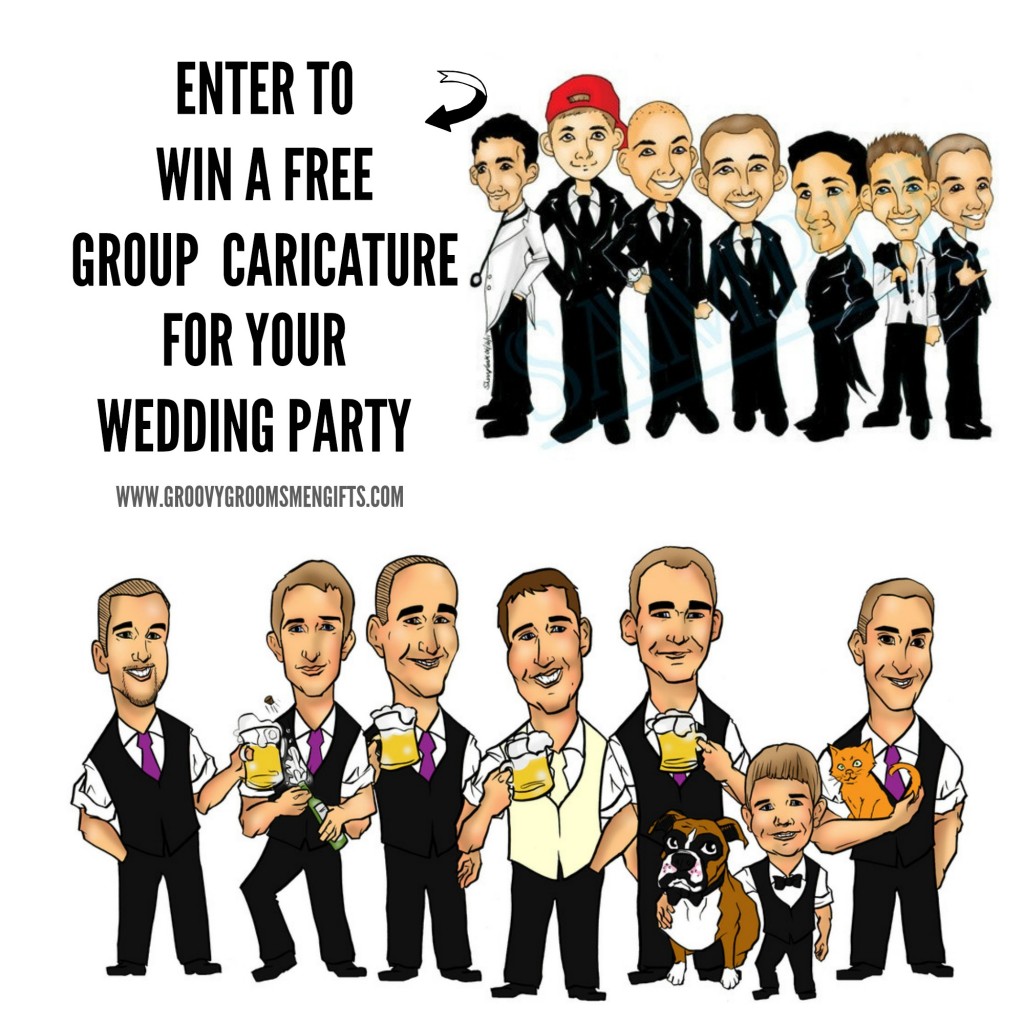 Free Group Caricature by GroovyGroomsmenGifts.com
