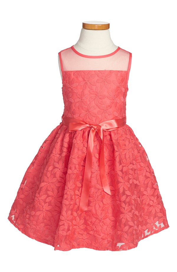 Us Angles Sleeveless Embroidered Floral Organza Lace Dress at Nordstrom.