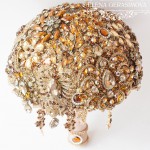 Gold Crystal Brooch Bouquet
