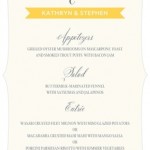 Mustard Wedding Menu Cards Stationery