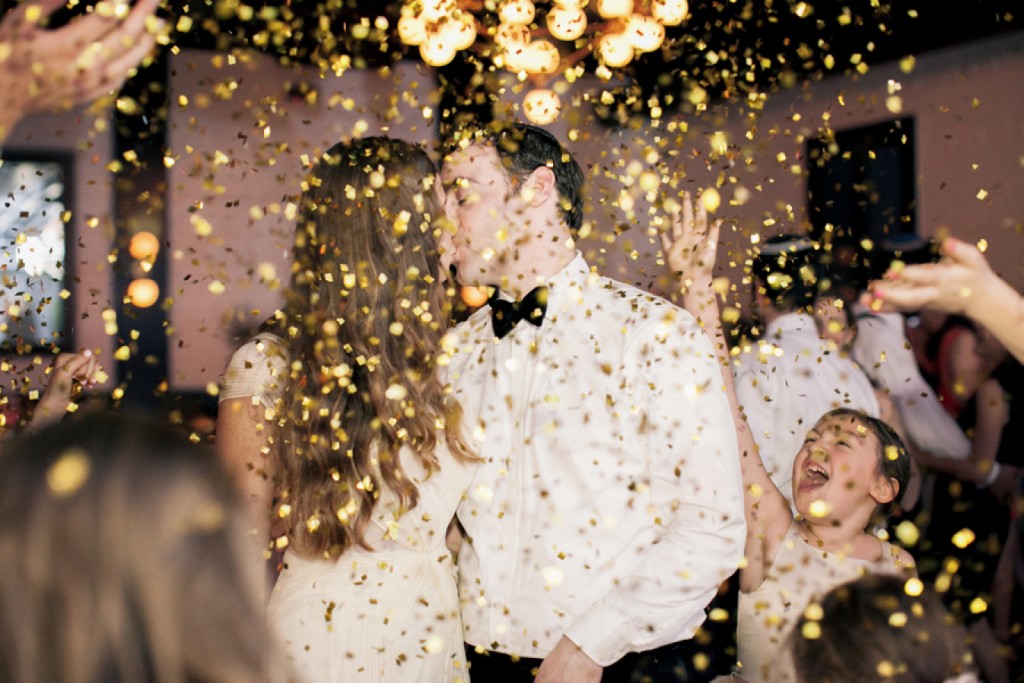 Confetti drop - new year's eve wedding