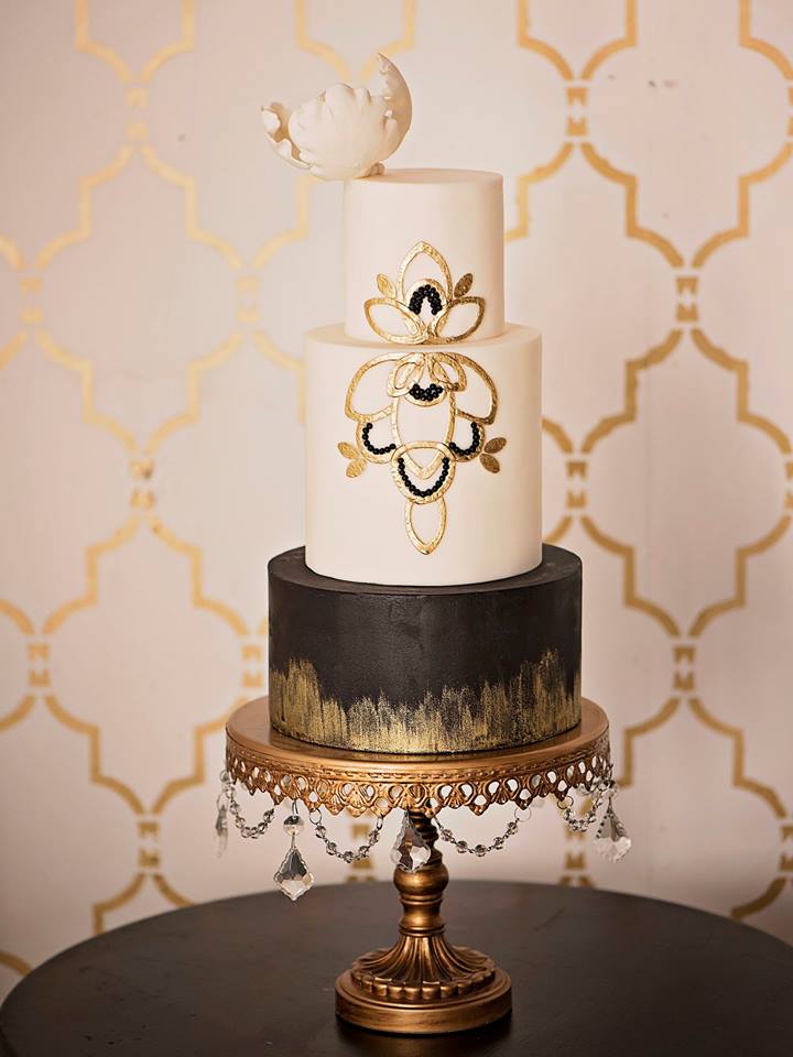 Amazing Wedding Cakes- White brown and gold cake