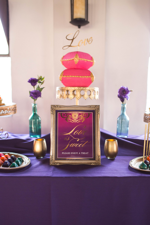 Vibrant Purple and Gold Styled Shoot 2