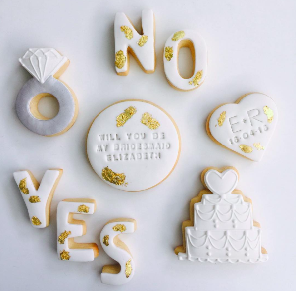 Will you be my bridesmaid cookies by alyce in cookieland