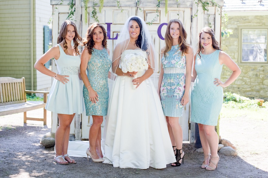 Blue mix match bridesmaids -New Jersey Real Wedding-10