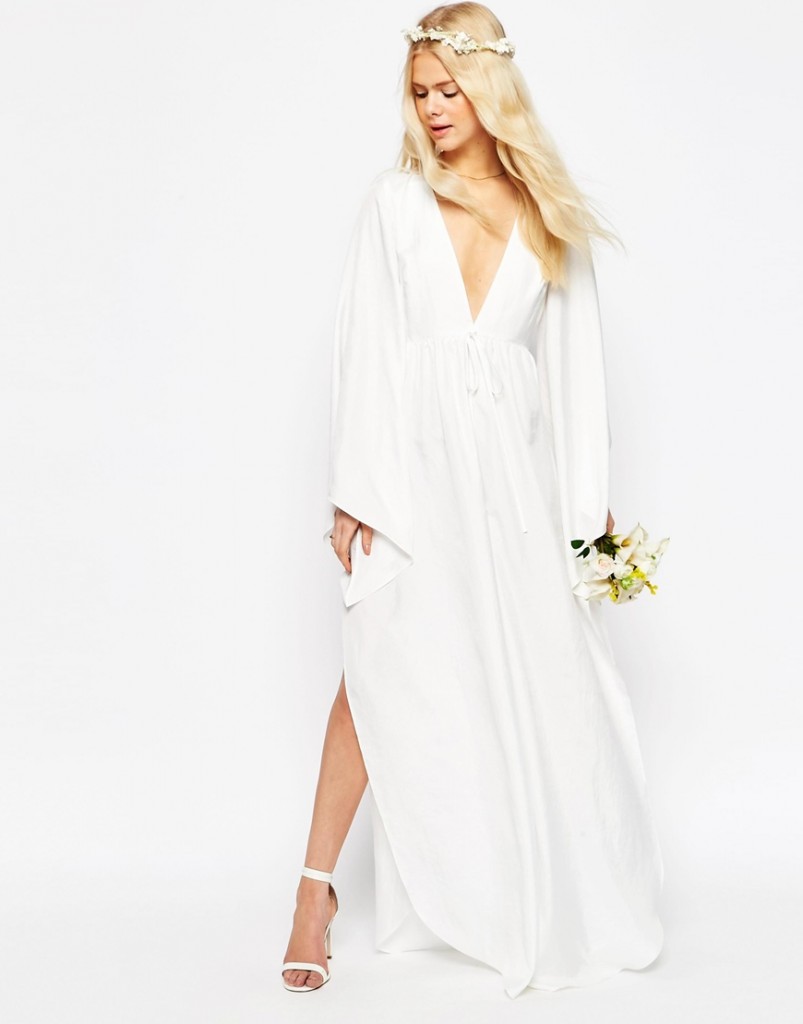 Bridal Waterfall Jumpsuit with Tie Waist by ASOS