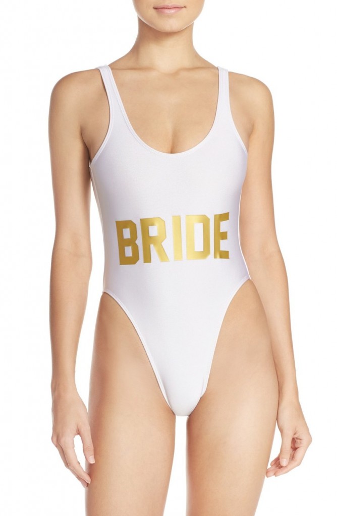 bride graphic swimsuit