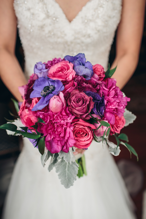 Pink and Purple Wedding Bouquet