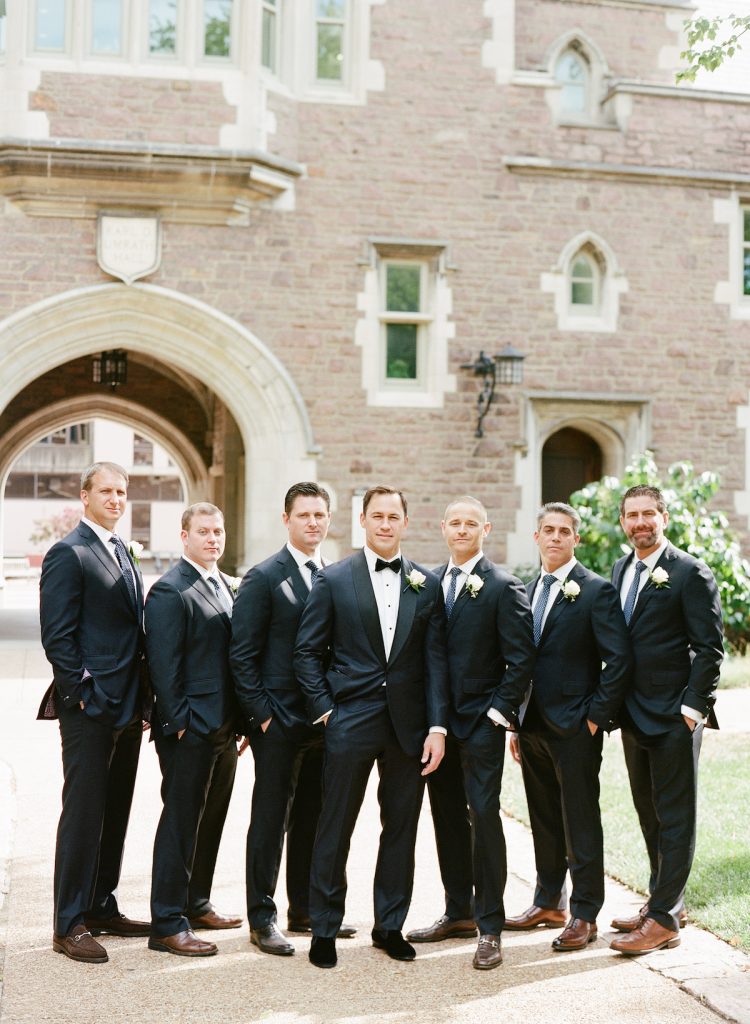 black groomsmen tuxedos