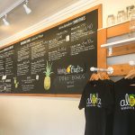 chalkboard menu of Hawaiian lemonade offerings in Haleiwa
