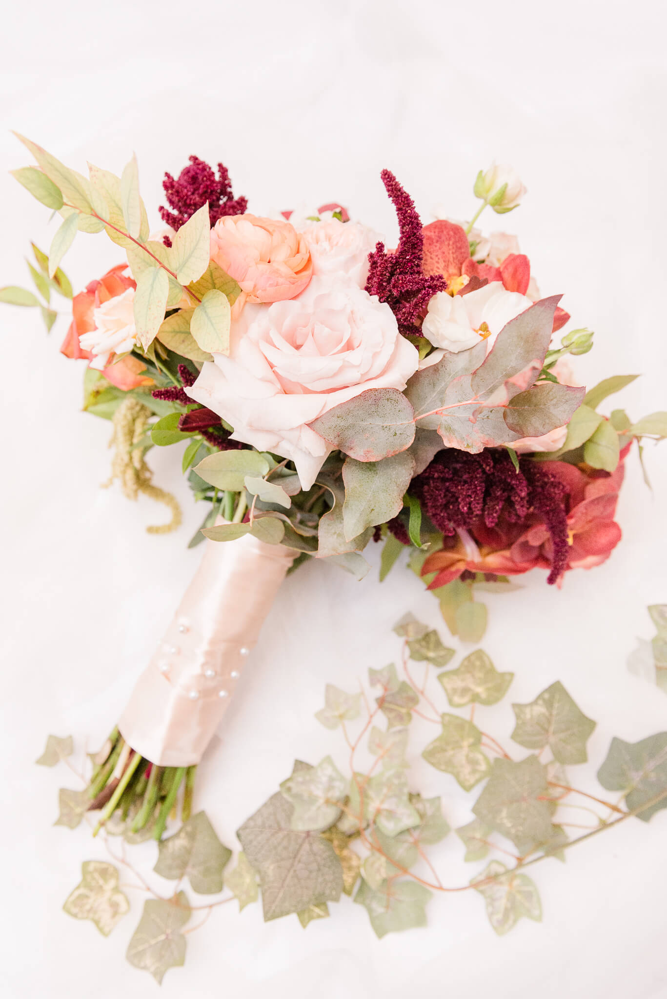 Fall wedding bouquet with roses
