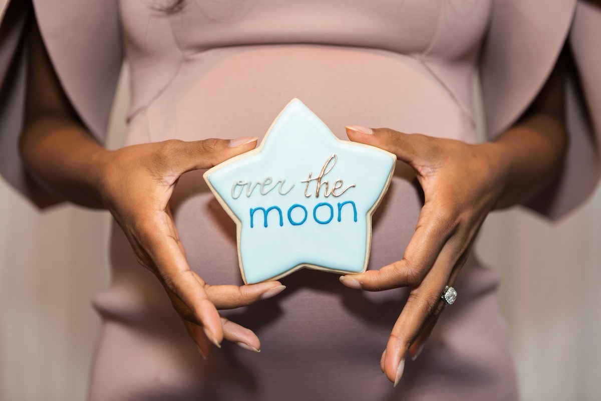 over the moon baby shower
