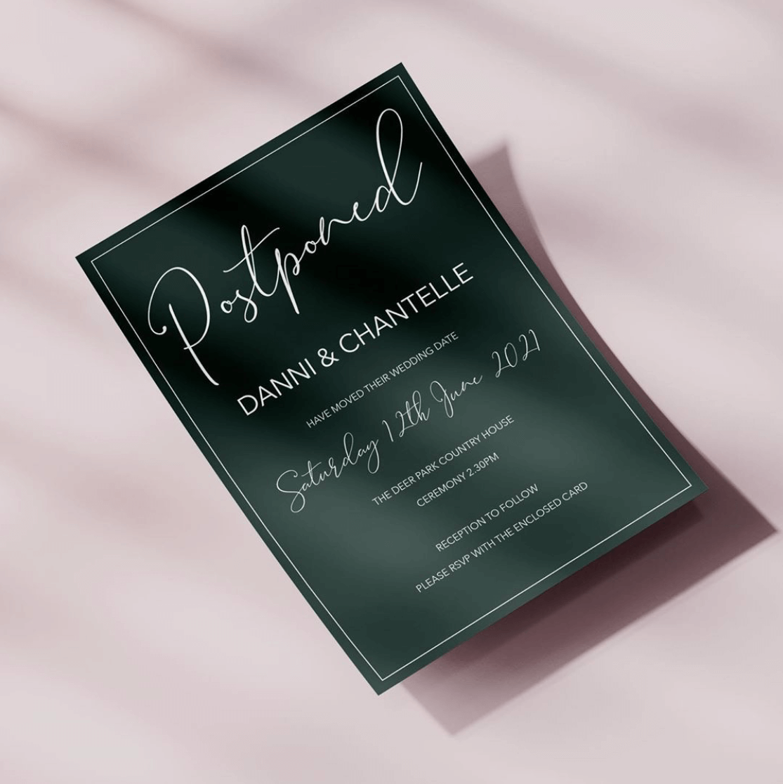 black wedding invitation