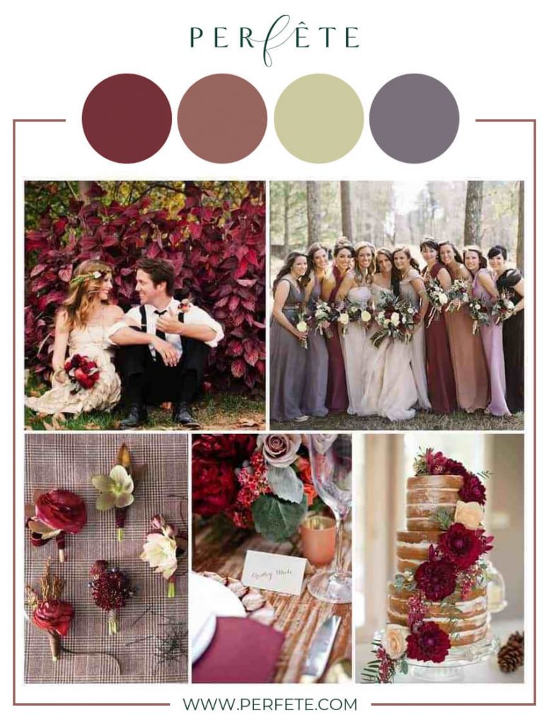 pomegranate and fig wedding colors